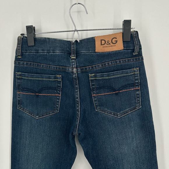 Dolce & Gabanna D&G Bootcut Jeans Blue Medium Wash Logo Patch Womens Size 27 - Picture 6 of 11